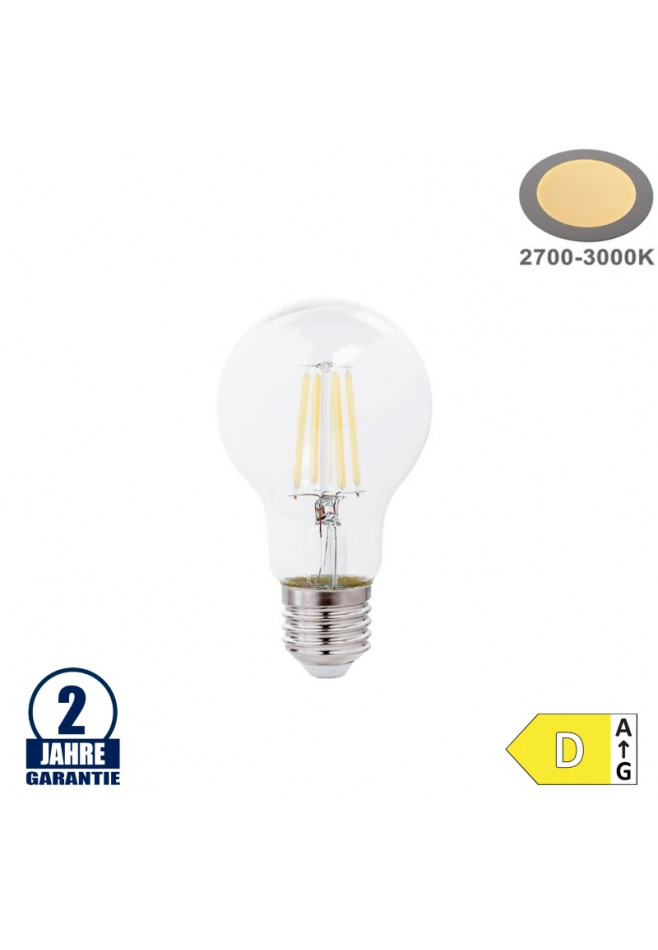 10W E27 LED Filament Bulb - Warm Light 2700K