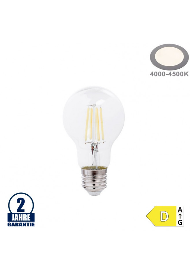 10W E27 LED Filament Bulb - Natural Light 4500K